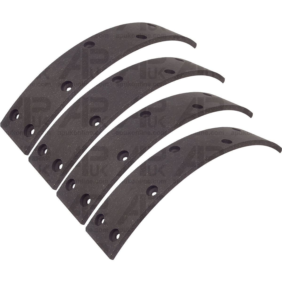 4x Brake Shoe Riveted Liner Drum Pad Linings for Massey Ferguson 122 130 Tractor