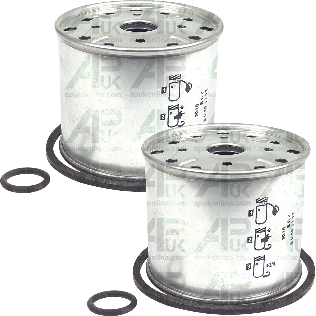 2x Fuel Filter Elements for Matbro C40 50 60 70 80 Forklift Telehandler Tractor