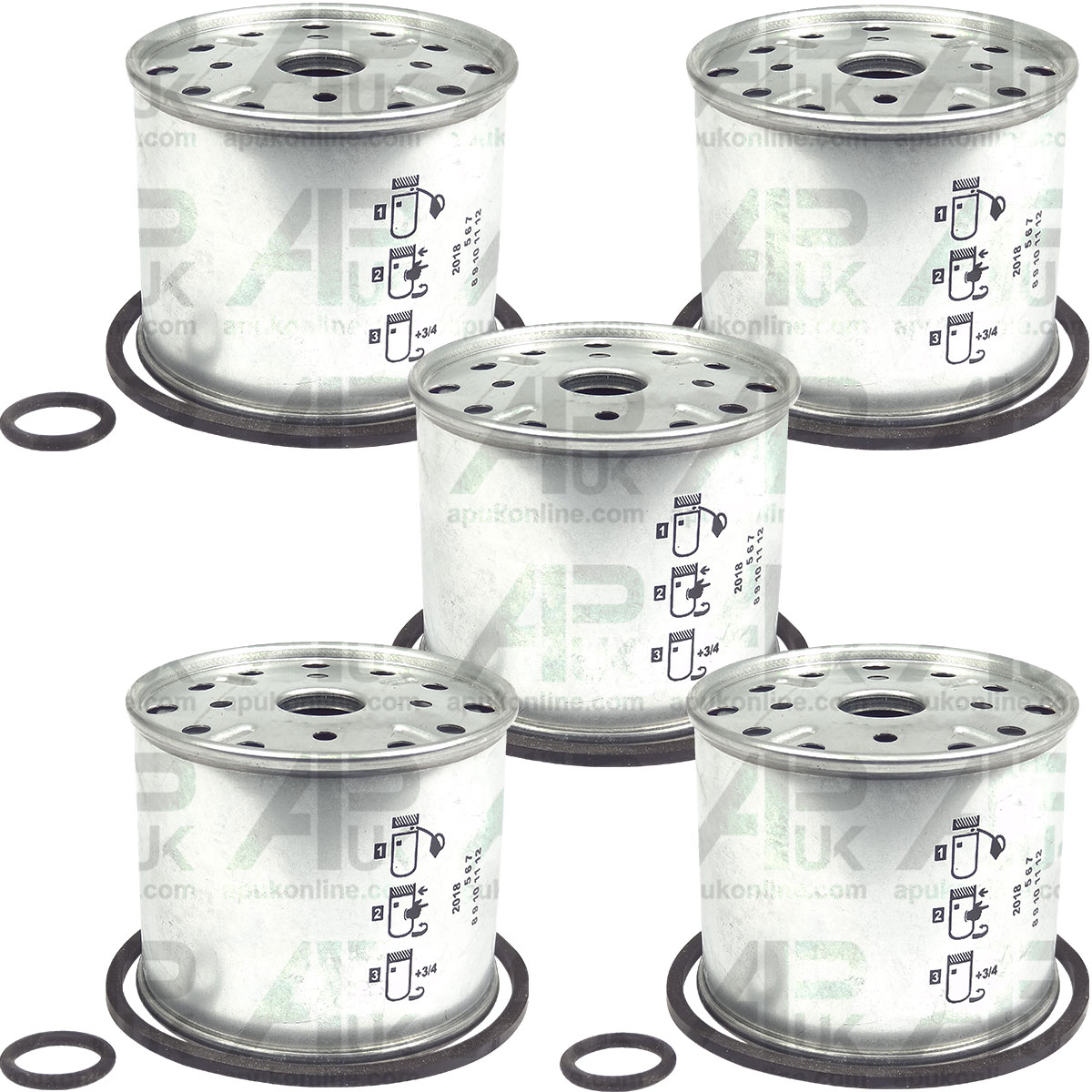 5x Fuel Filter Elements for Massey Ferguson 35 65 88 25 30 290 390 85 Tractor