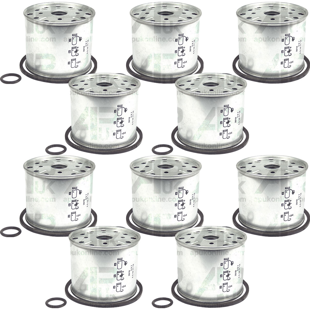 10 Fuel Filter Elements for Case International IH 275 276 B250 B275 B450 Tractor