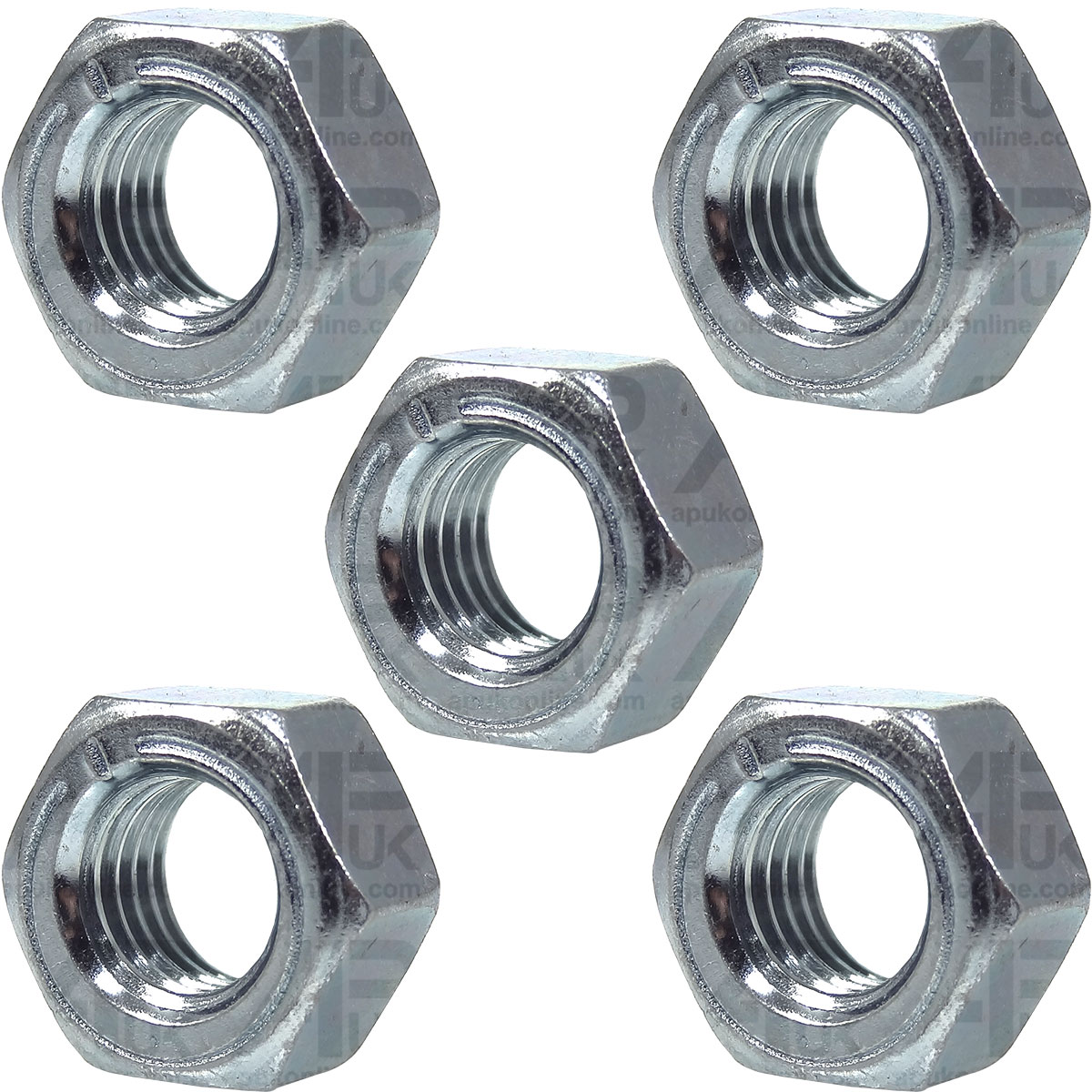 5x Zinc Hex Hexagon Nuts 5/16&#039;&#039; UNF for Massey Ferguson 35 135 148 240 Tractor