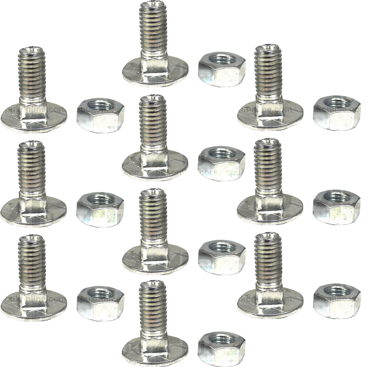 10x Carriage Nut &amp; Bolts M8 x 20mm for John Deere Tractor Combine Harvester