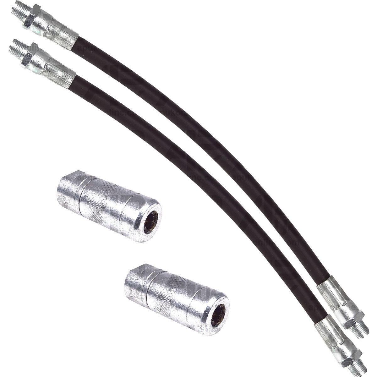 2x Grease Gun Tube Flexi &amp; Couplers M10 30cm for David Brown McCormick Tractor