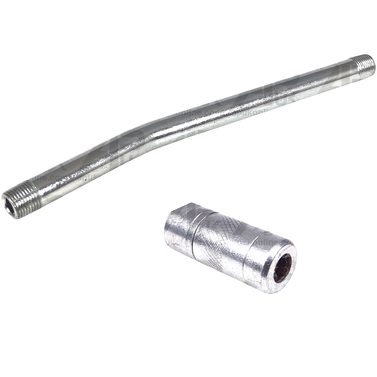 Grease Gun Tube 1/8&quot; Cranked Rigid &amp; Coupler BSP 15cm for Nuffield Fiat Tractor