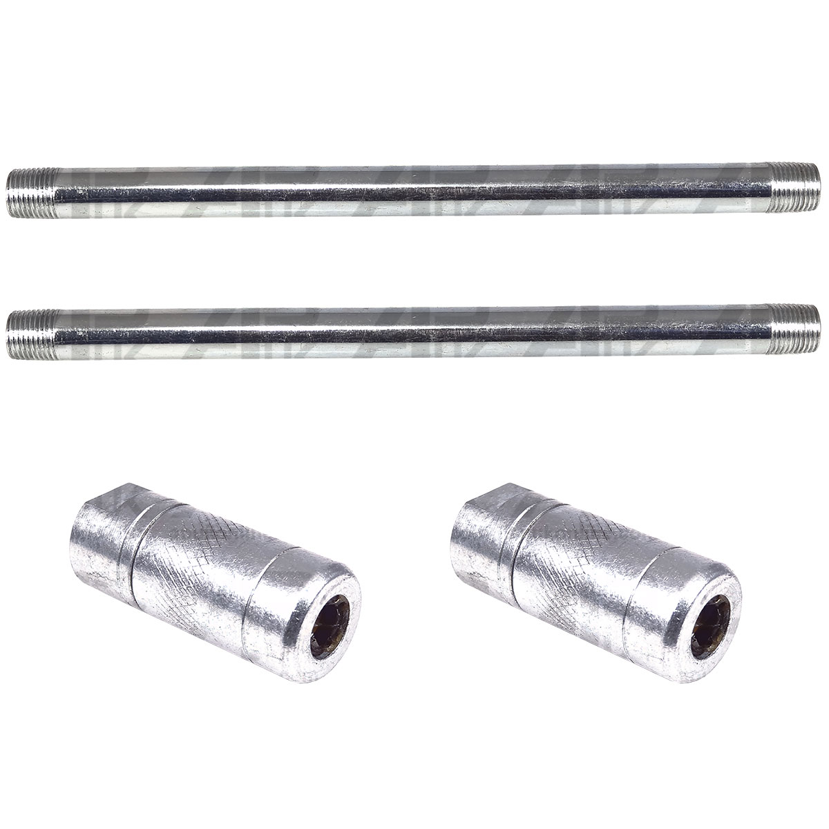 2x Grease Gun Tube 1/8&quot; Straight Rigid &amp; Coupler BSP 15cm for Case IH Tractor