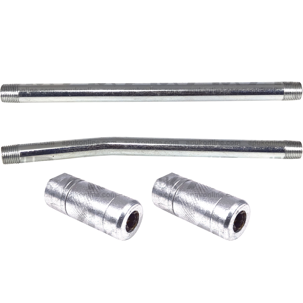 Grease Gun Tubes 1/8&quot; Straight Cranked &amp; Coupler BSP 15cm for Landini Tractor