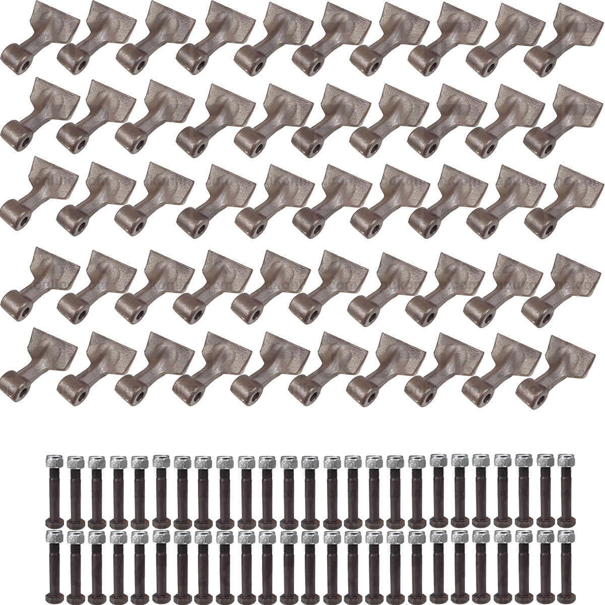50x Hammer Flails with Mounting Bolts Kit for Votex Roadmaster Landmaster Mower