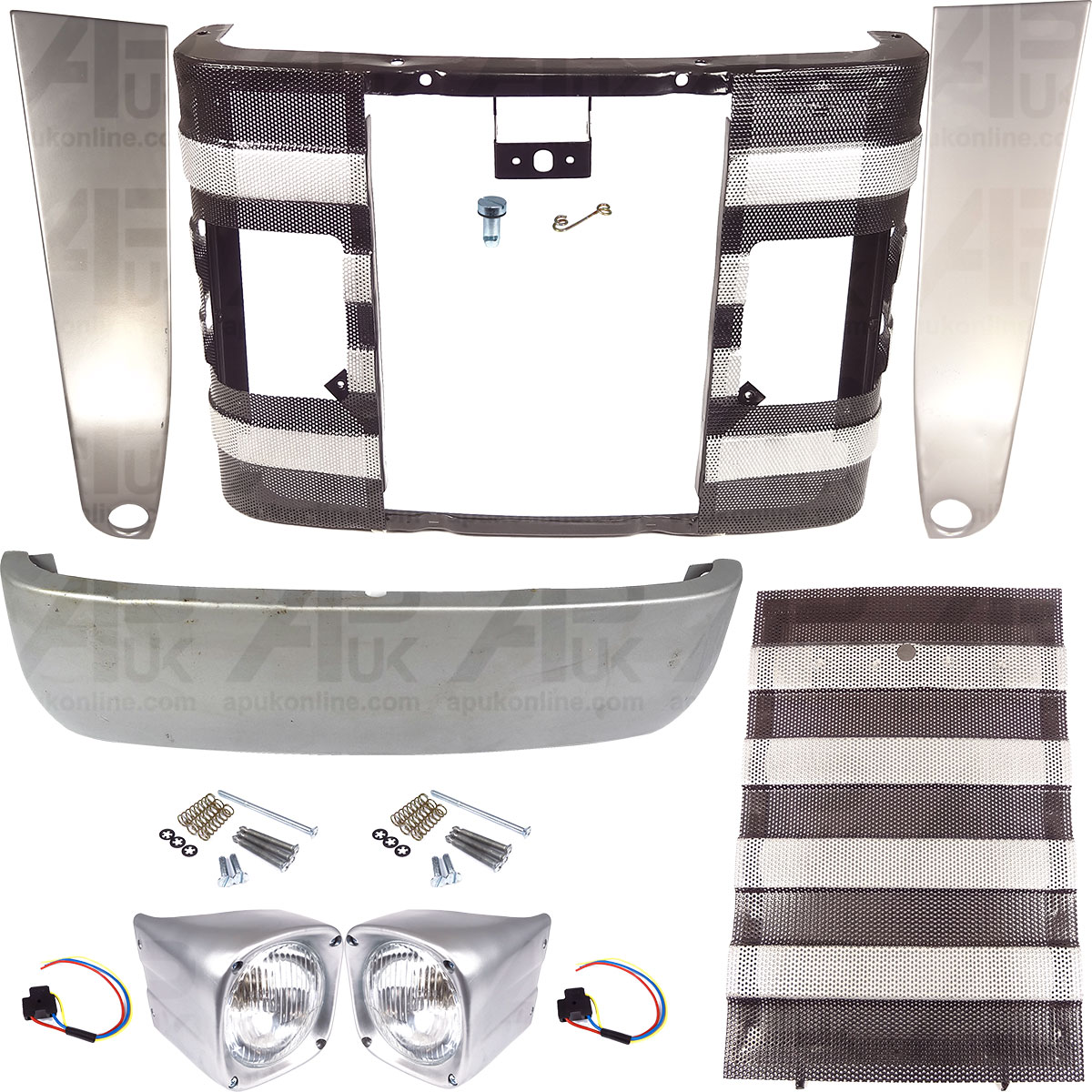 14&quot; Grille &amp; Panel Set With Headlights Headlamps for Massey Ferguson 135 Tractor