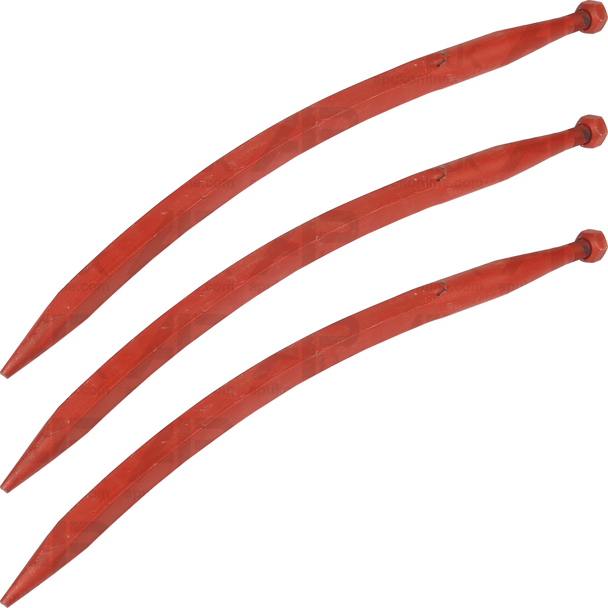 3x Tractor Front Loader Tine 680mm Conus 1 Curved Muck Silage Grab Fork Spike