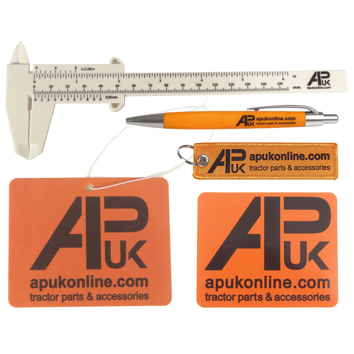 APUK Branded Gift Set Keyring Pen Sticker Vernier Air Freshener Bright Orange
