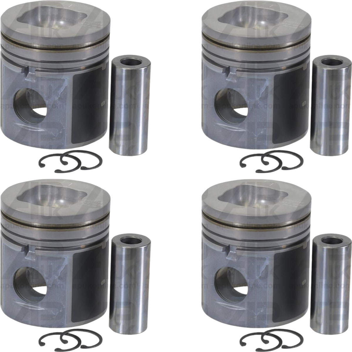4x Piston Standard 3 Ring Dish Top for Massey Ferguson 8937 8939 Telehandler