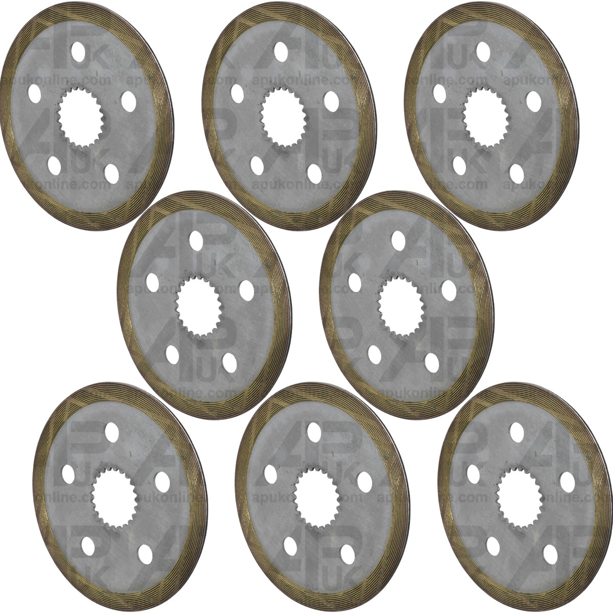 8x Brake Friction Disc Set 224mm 8 3/4&quot; for New Holland TS6.110 TS6.120 Tractor