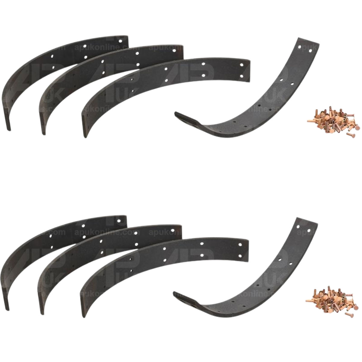 2x Brake Lining Shoes Kit Set of 4 340mm for Massey Ferguson 135 235 250 Tractor