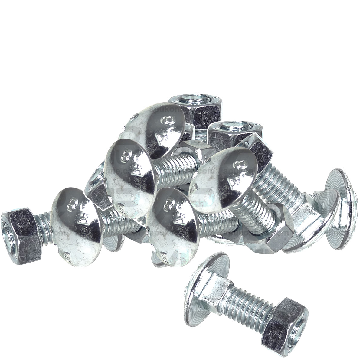 25 Carriage Bolts &amp; Nuts M8 x 25mm for Massey Ferguson 274SK 283 284 294 Tractor