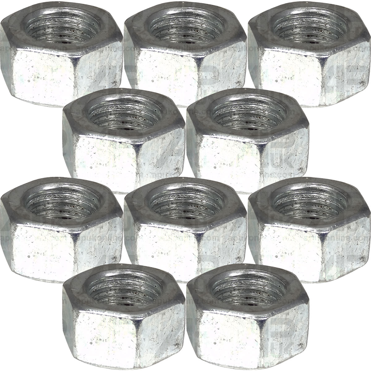 10x Lock Nut 1/2&quot; UNF Zinc for Massey Ferguson Ford Fordson David Brown Tractor