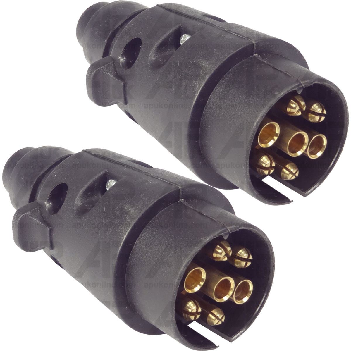 2x Trailer 7 Pin Plug 12V Male for Massey Ferguson Ford Fordson Case IH Tractor