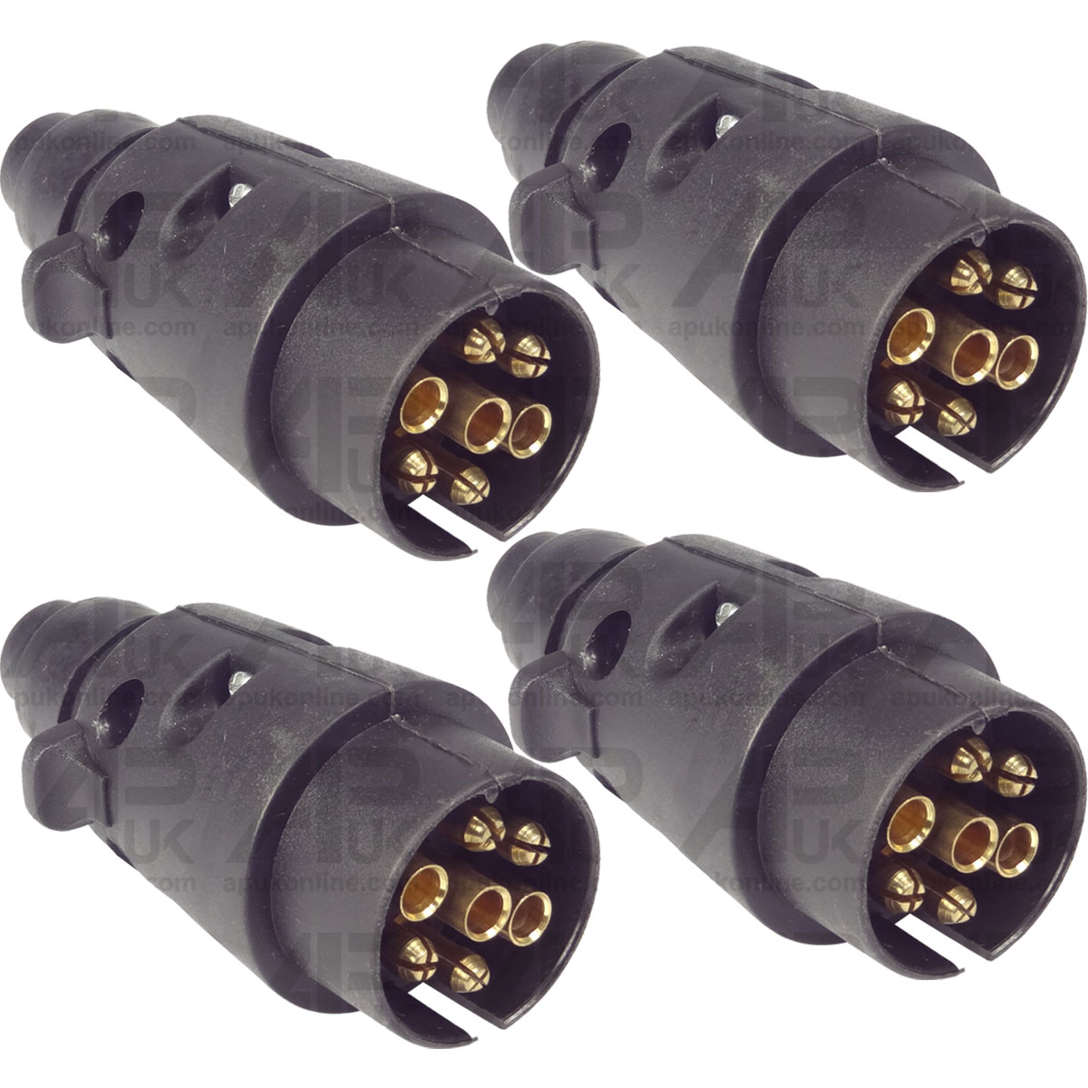 4x Trailer 7 Pin Plug 12V Male for Massey Ferguson Ford Fordson Case IH Tractor