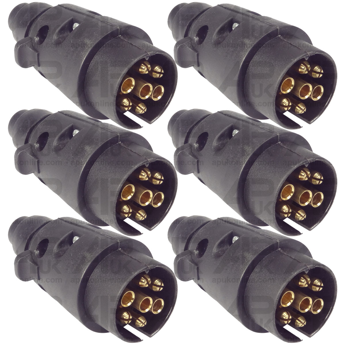 6x Trailer 7 Pin Plug Male for John Deere David Brown JCB Backhoe Digger Tractor