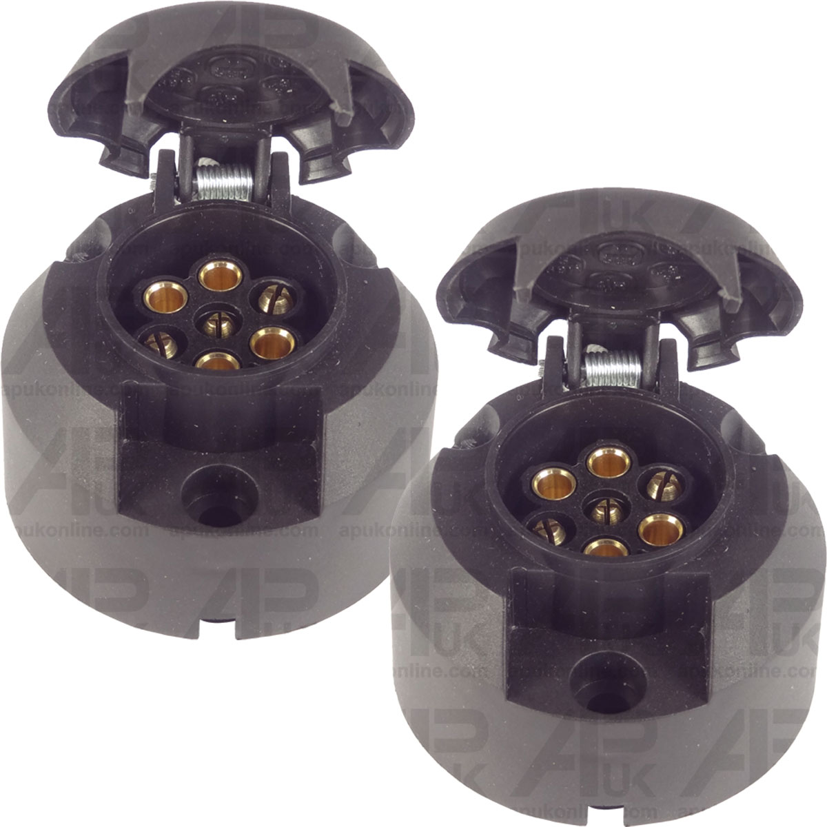 2x Trailer 7 Pin Socket 12V Female for Massey Ferguson Ford Fordson Tractor