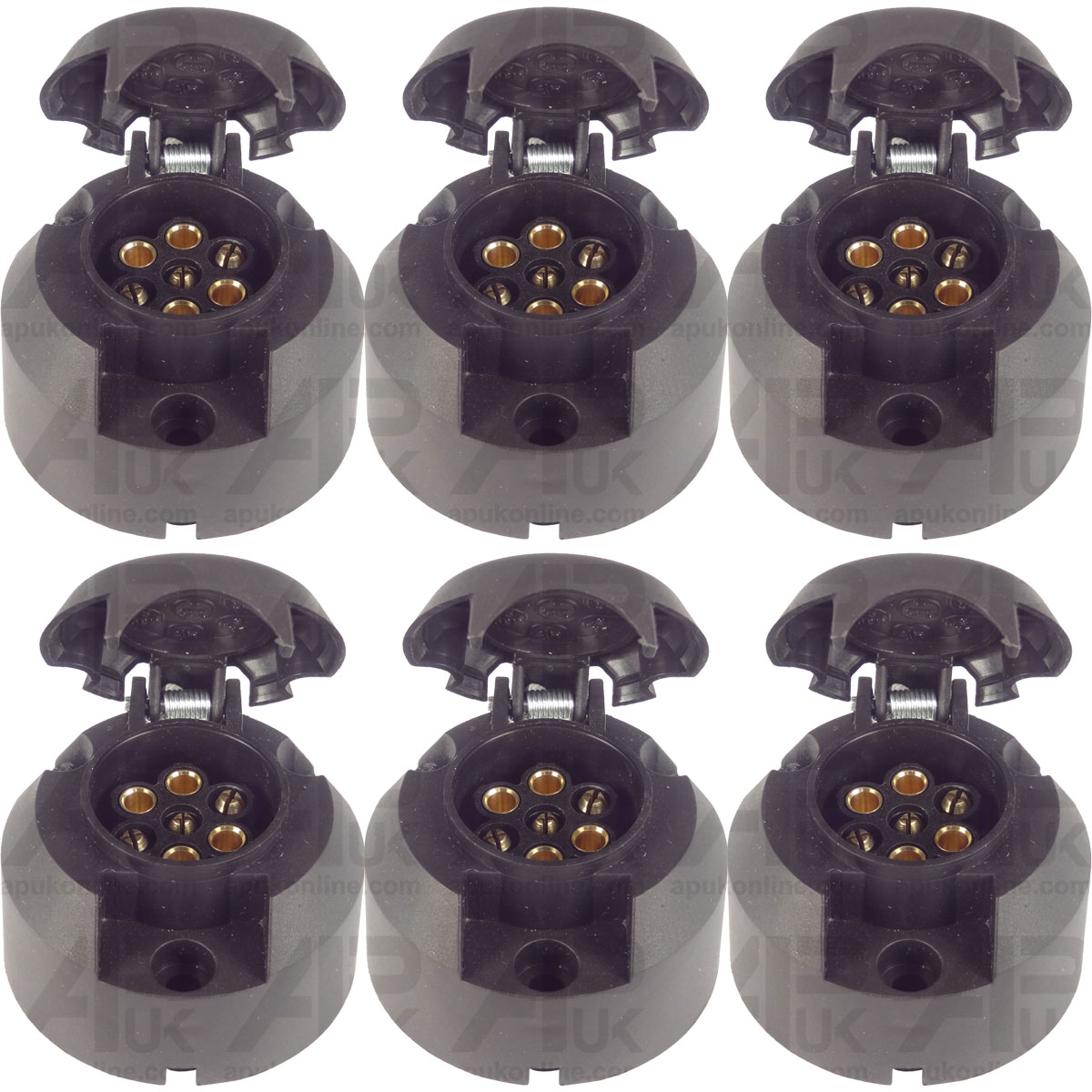 6x Trailer 7 Pin Socket 12N Female for Massey Ferguson Tractor Light Tow Wiring