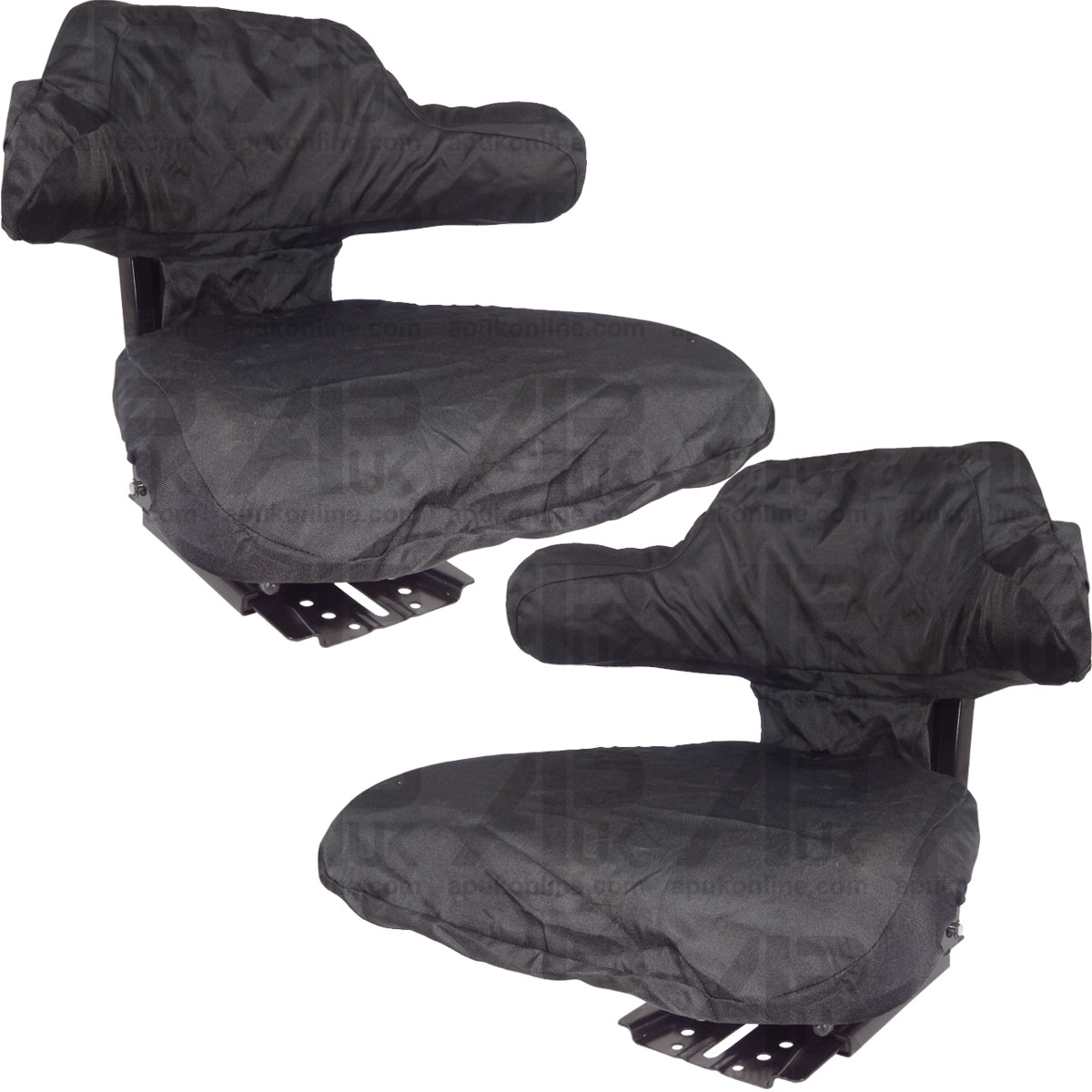 2x Wraparound Seat Cover Black for John Deere David Brown JCB Backhoe Tractor