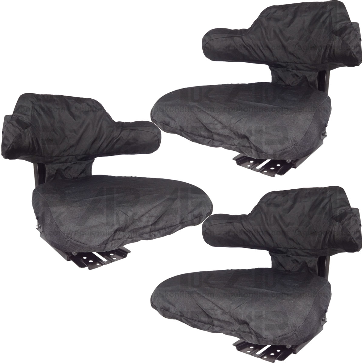 3x Wraparound Seat Cover Black for Massey Ferguson Ford Fordson Case IH Tractor