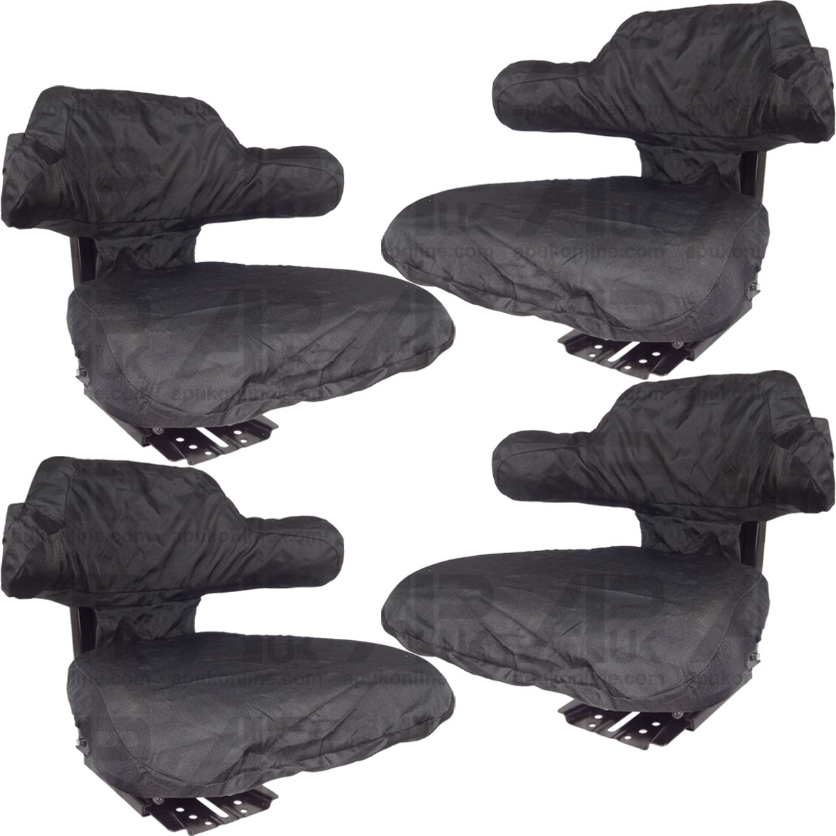 4x Wraparound Seat Cover Black for Massey Ferguson Ford Fordson Case IH Tractor