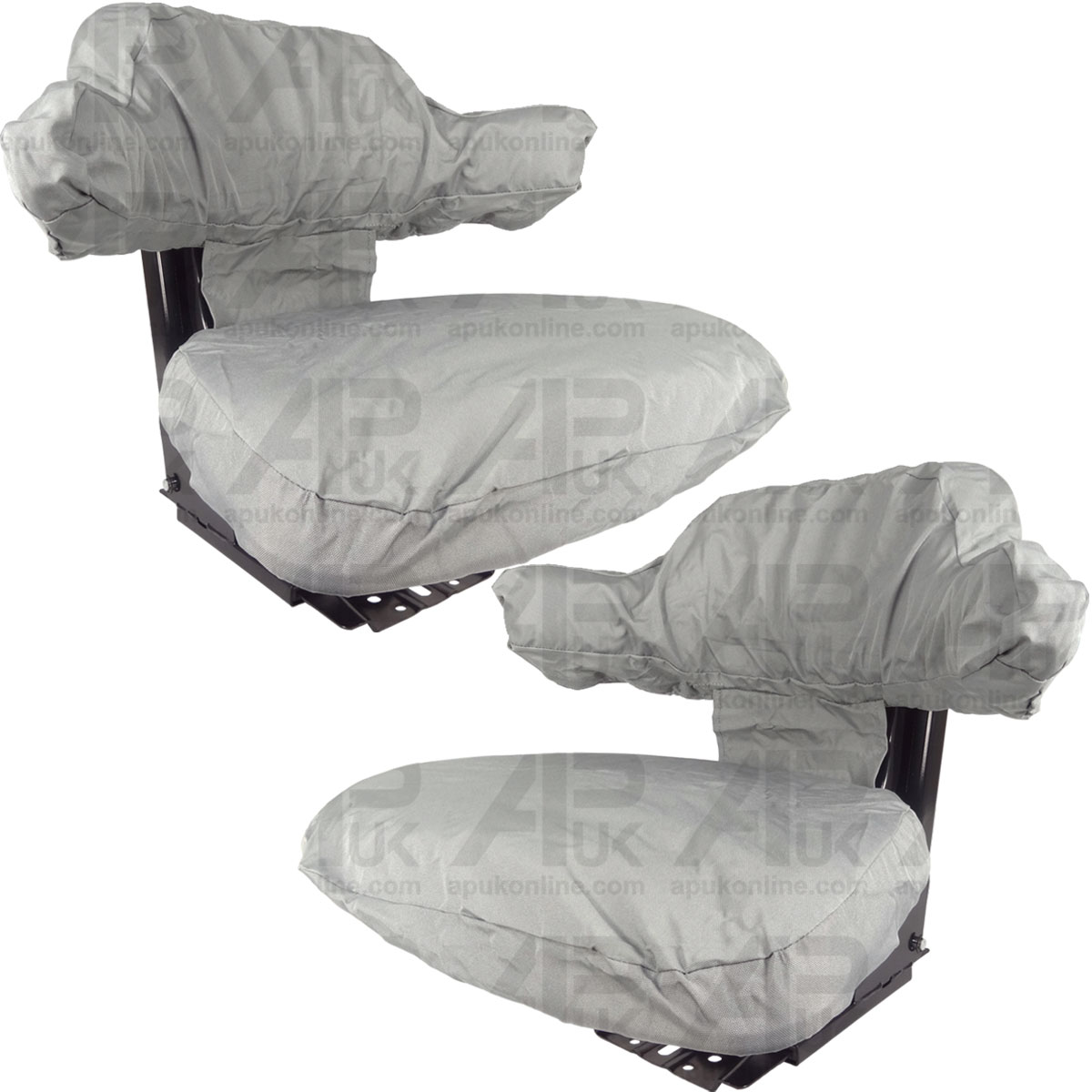 2x Wraparound Seat Cover Grey for Massey Ferguson Ford Fordson Case IH Tractor