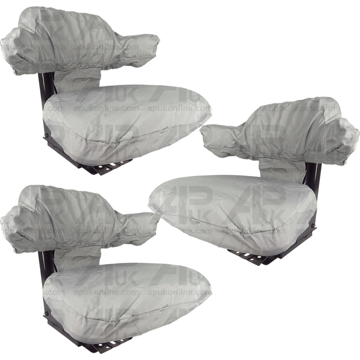 3x Wraparound Seat Cover Grey for Massey Ferguson Ford Fordson Case IH Tractor