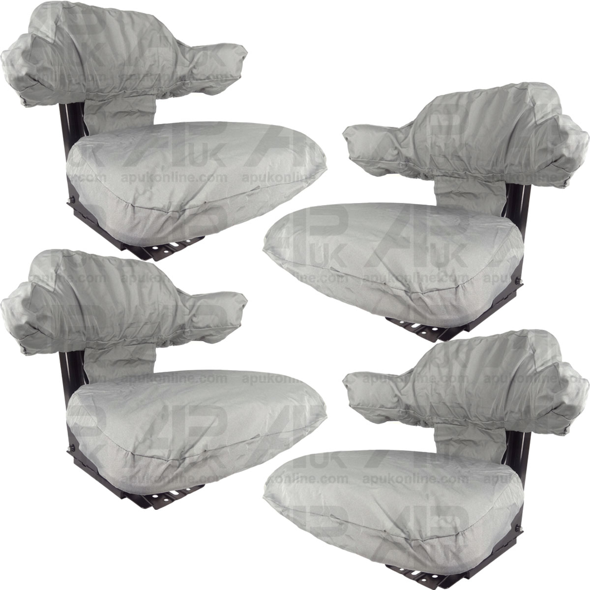 4x Wraparound Seat Cover Grey for Massey Ferguson Ford Fordson Case IH Tractor