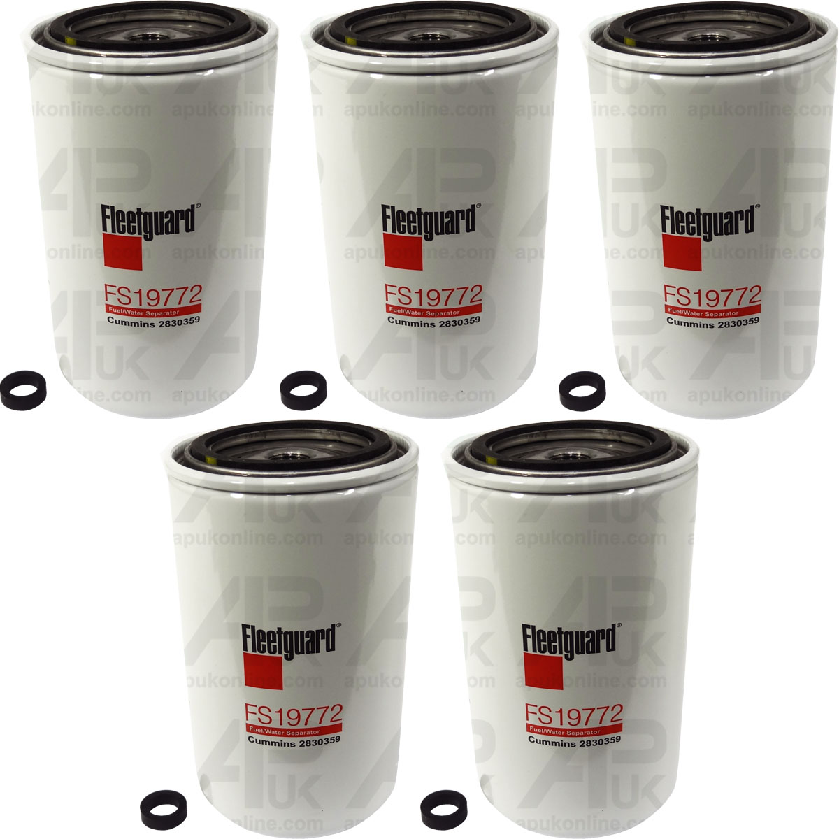 5x Fleetguard Fuel Filter FS19772 Screw for Case IH Puma 115 125 140 165 Tractor