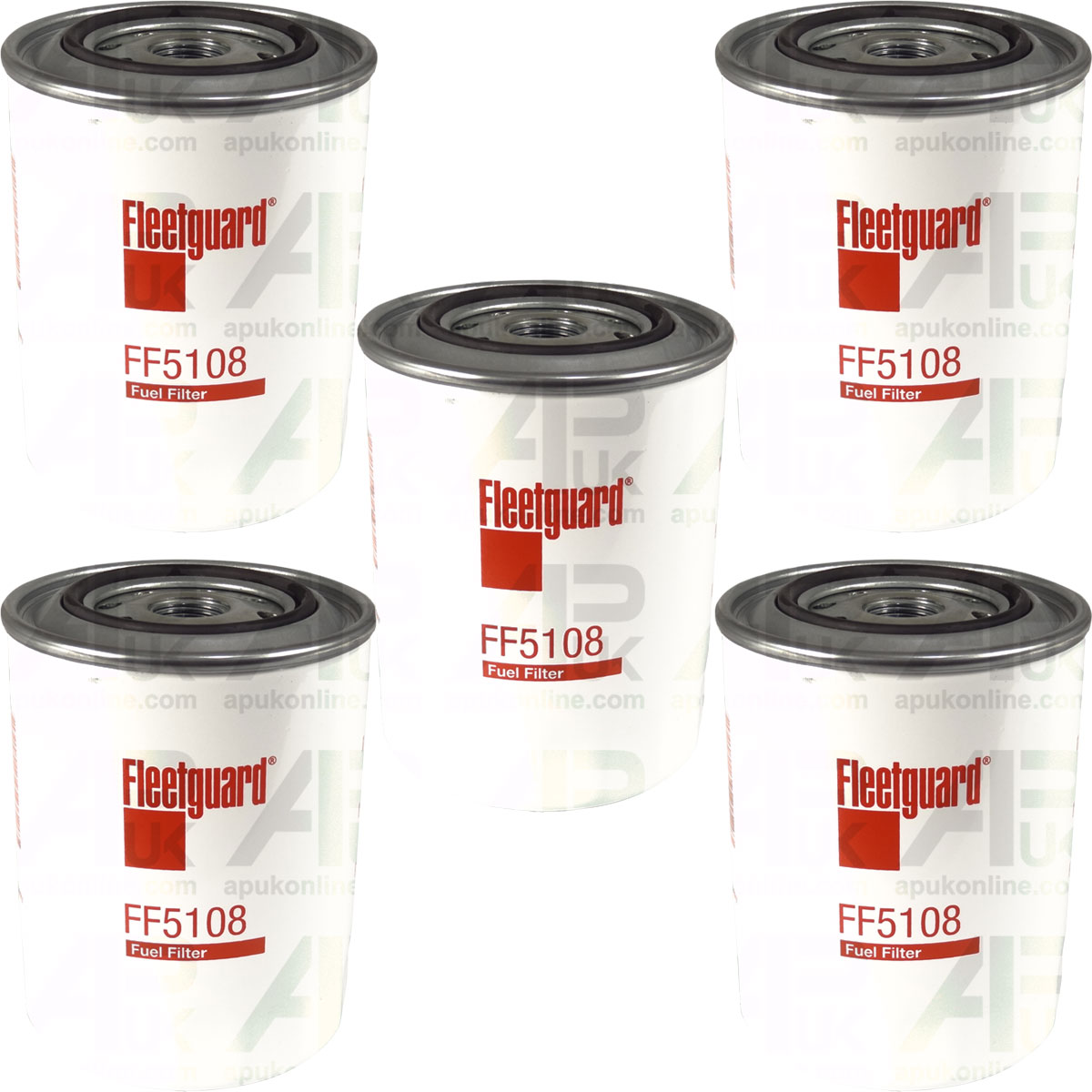 5x Fleetguard Fuel Filter FF5108 Spin On for Fendt Farmer Tractor