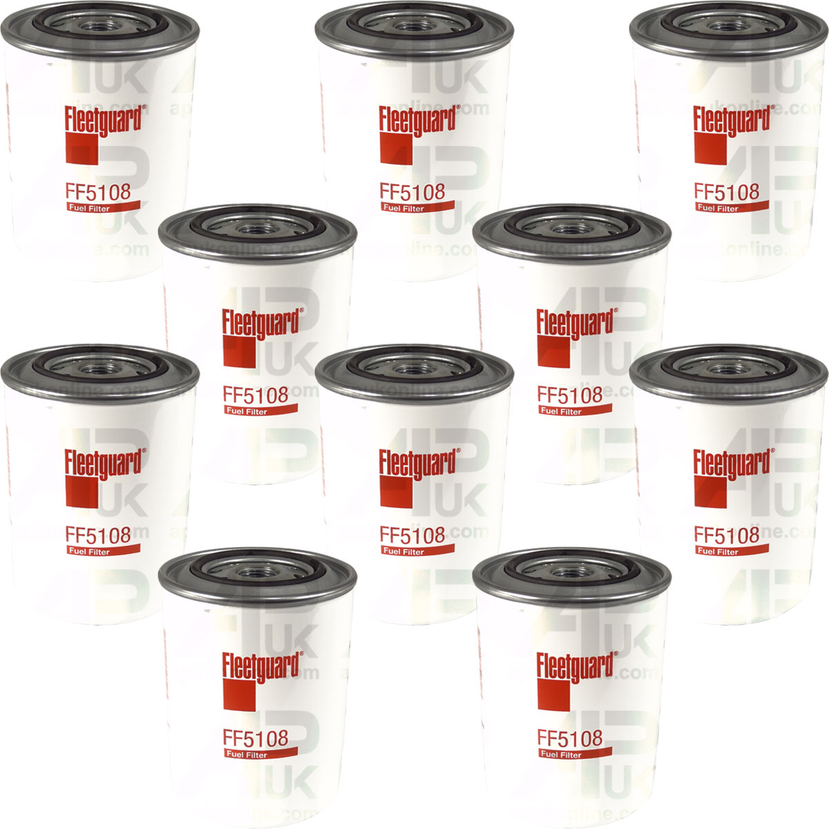 10x Fleetguard Fuel Filter FF5108 Spin On for Fendt Farmer 307 308 309 Tractor