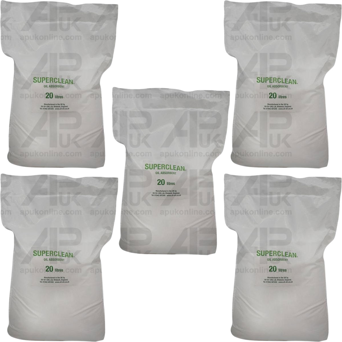 5x Absorbent Granules Oil Water Grease Spill Absorbing Clean Cleaning Fluid 20L