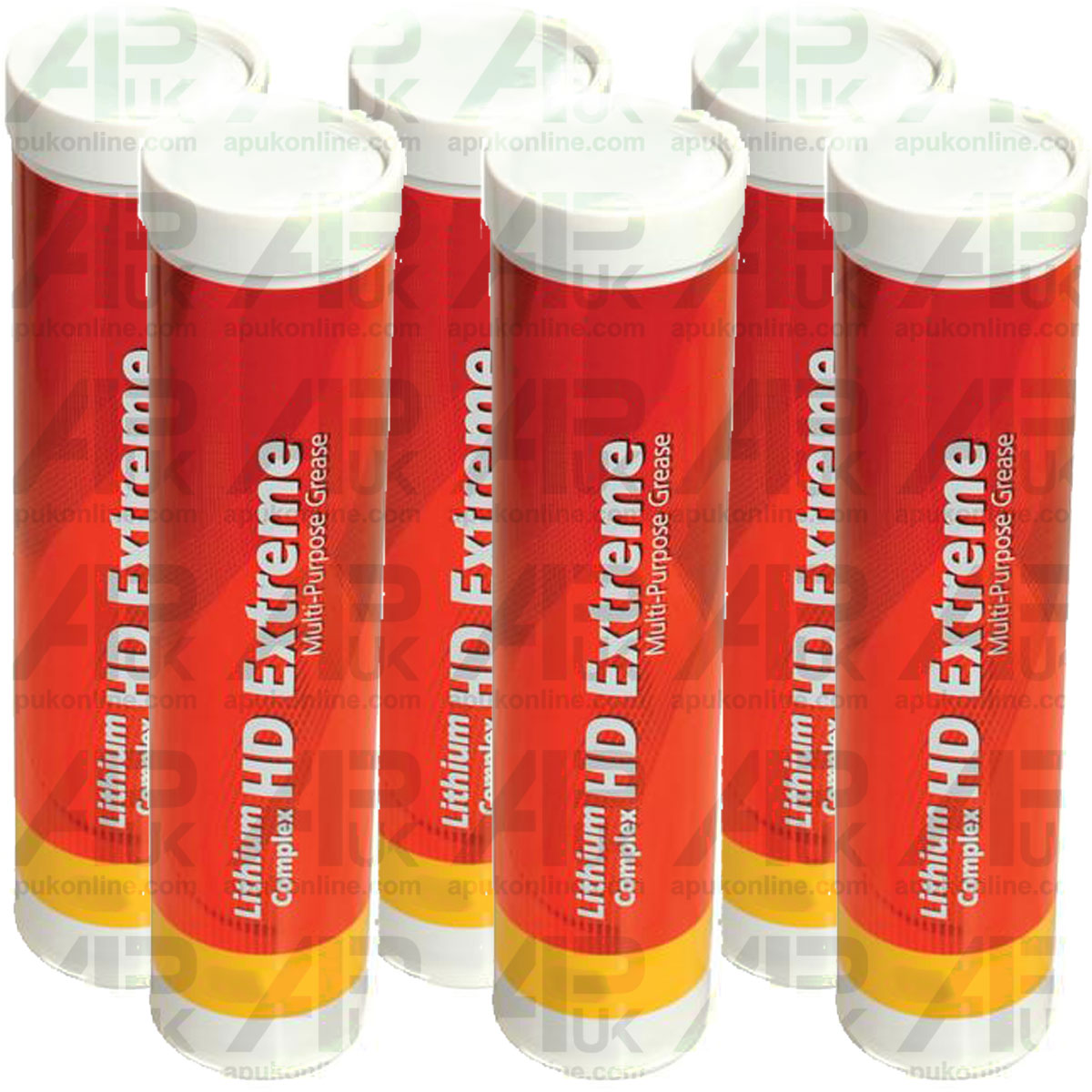 6x Red Lithium Grease Lube EP2 Complex HD 400g Cartridge Tube for Tractor Digger