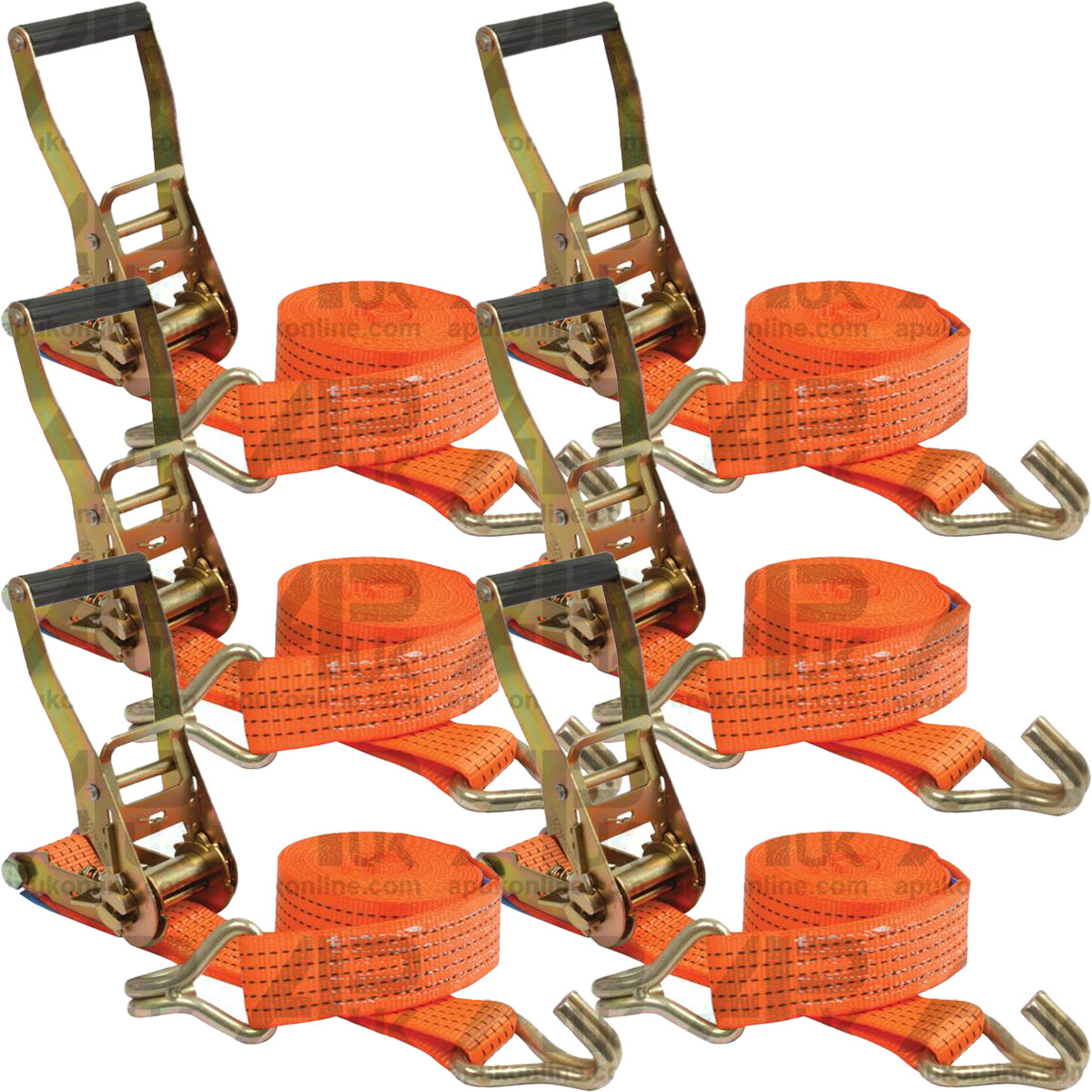 6x Ratchet Strap 5m 5 Tonne Load Binder Tie Down for Car Trailer Tractor Lorry