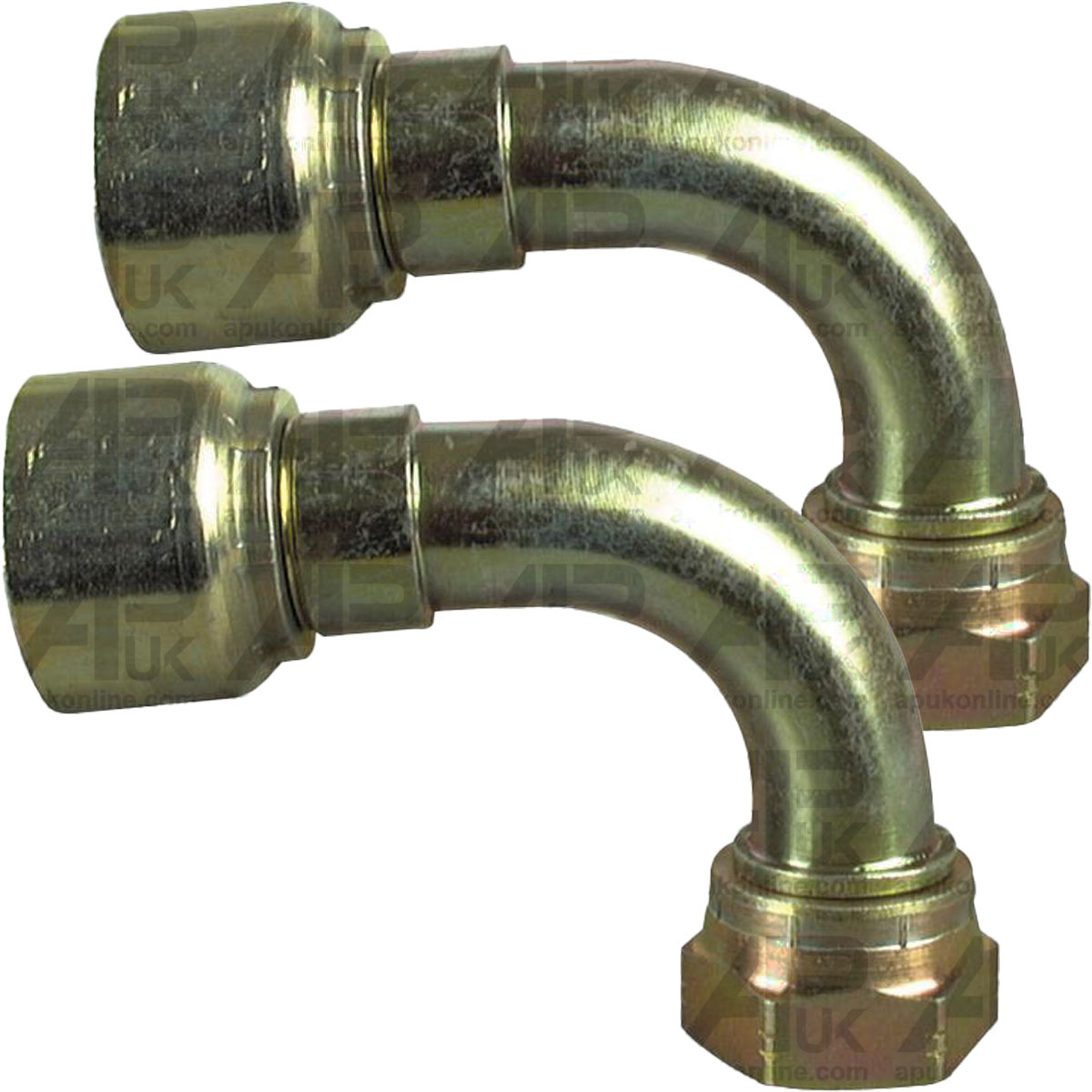 2x Parker Hydraulic Hose Insert 90 Deg Swept Angle 3/8 x 3/8&quot; for Trailer Loader