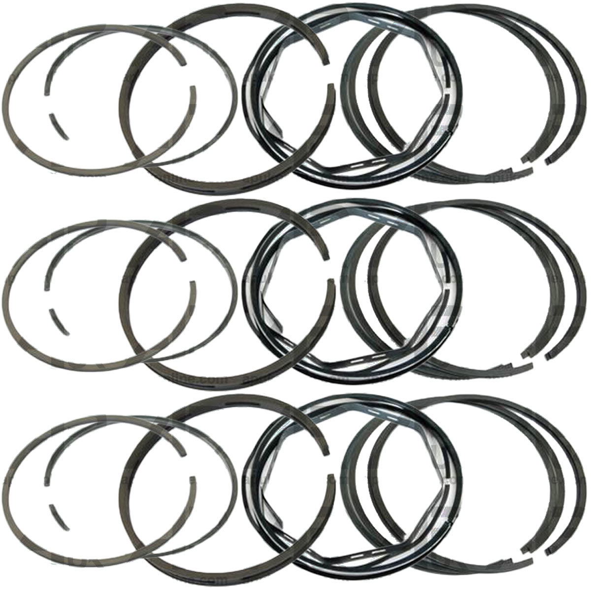 3x Piston Cord 5 Ring Set For Massey Ferguson 334 340 560 2200 2203 2205 Tractor