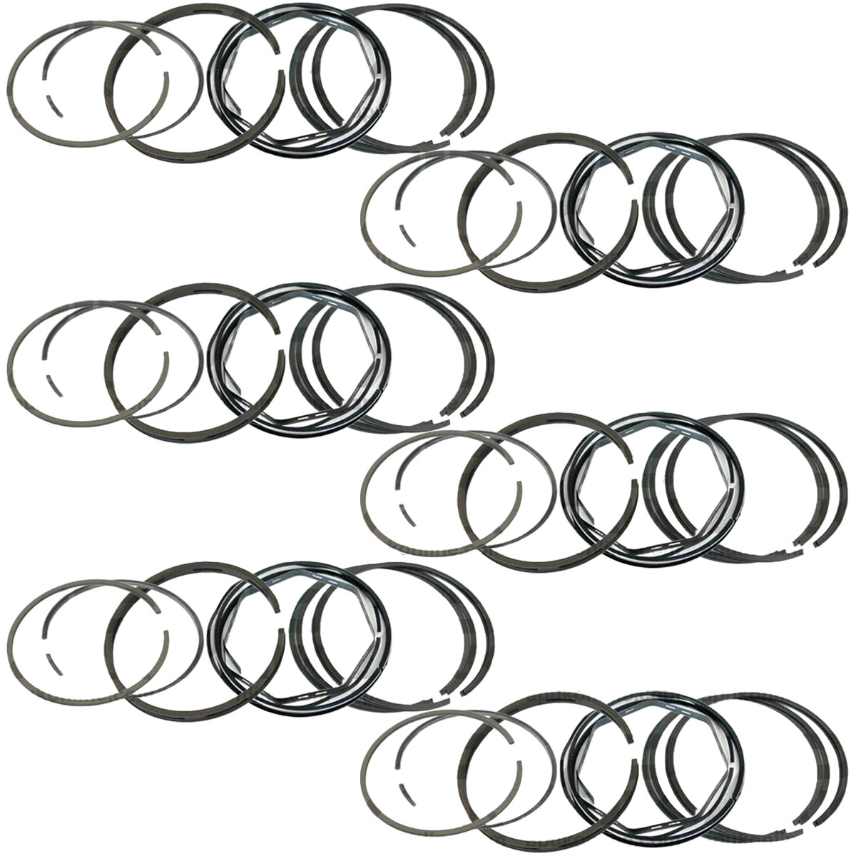 6x Piston Cord 5 Ring Set For Massey Ferguson 250 255 260 302 304 333 Tractor