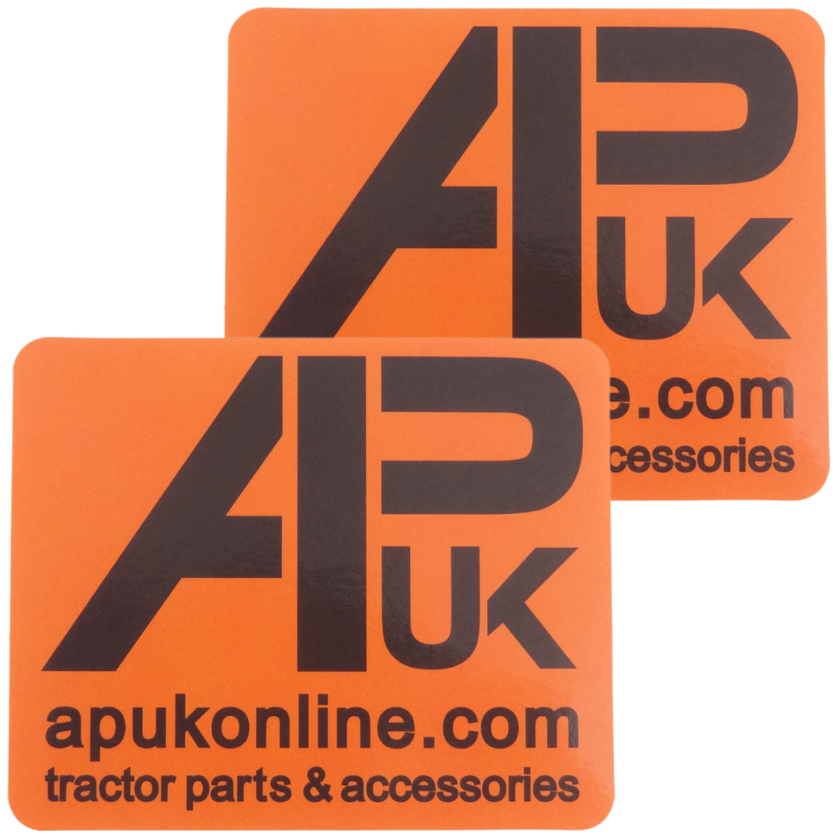 2x APUK Branded Sticker PVC Vinyl Decal Orange Logo Gift Car Tool Box Tractor