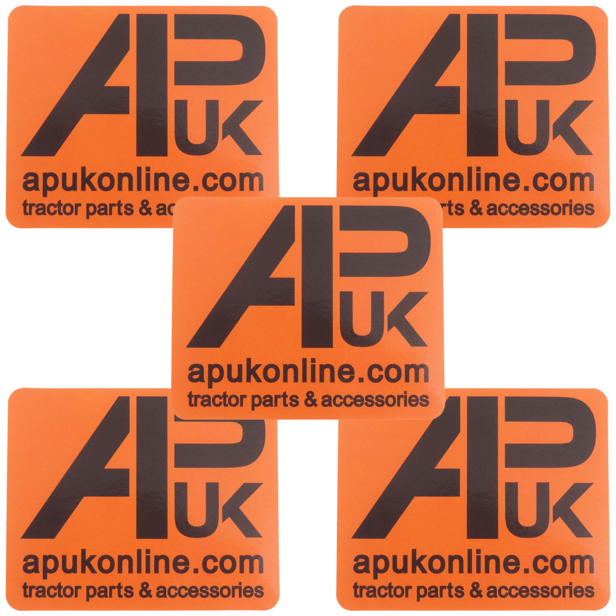 5x APUK Sticker PVC Vinyl Adhesive Decal Bright Orange Logo Gift Car Toolbox