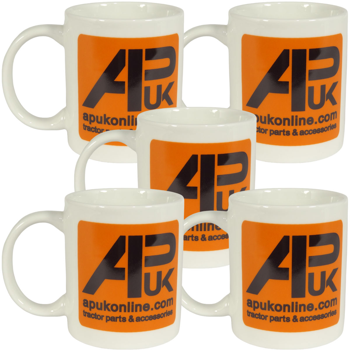 5x APUK Brand Ceramic Mug White Tea Coffee Hot Drinks Cup Orange Porcelain Gift