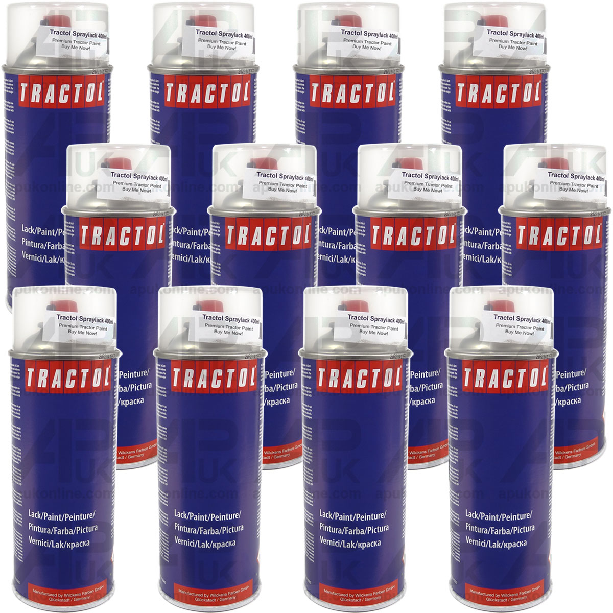 12x Tractol Saatengrun Green Aerosol Spray Paint Can for Claas Combine Tractor