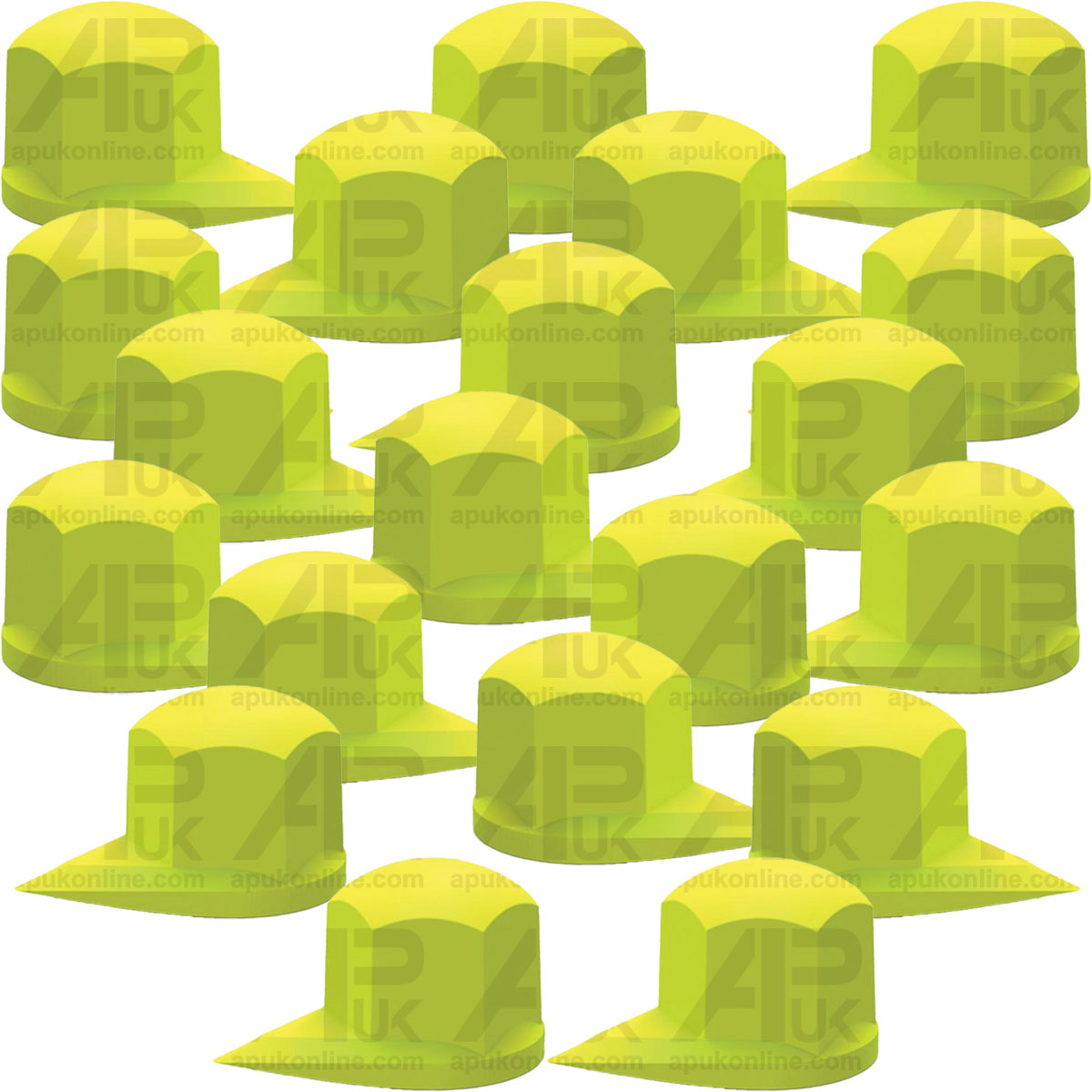 100x Checkpoint Wheel Nut Indicator Boot Dust Cap Bright Green Marker 33mm