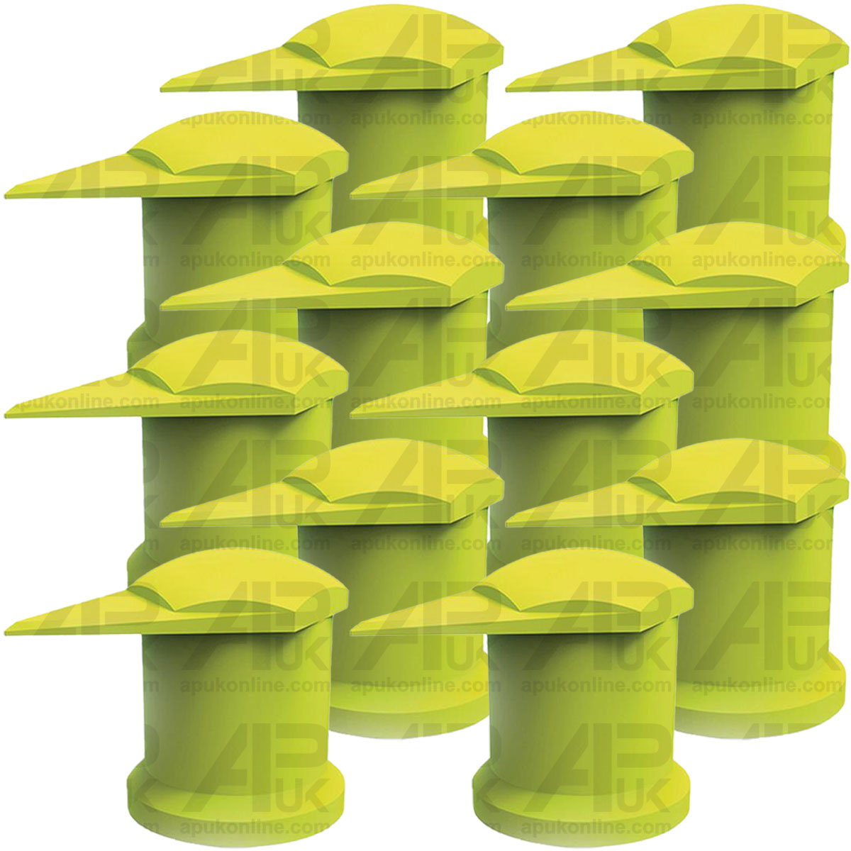 12x Checkpoint Long Reach Wheel Nut Indicator Rubber Dust Cap Bright Green 24mm