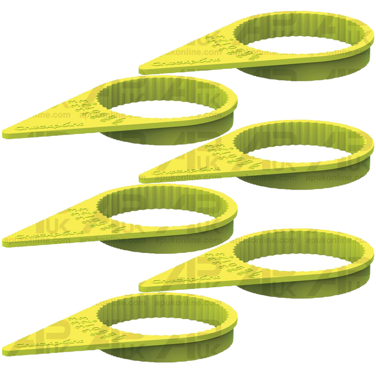 6x Checkpoint Wheel Nut Loose Indicator Ring Bright Green 17mm for Lorry Fleet