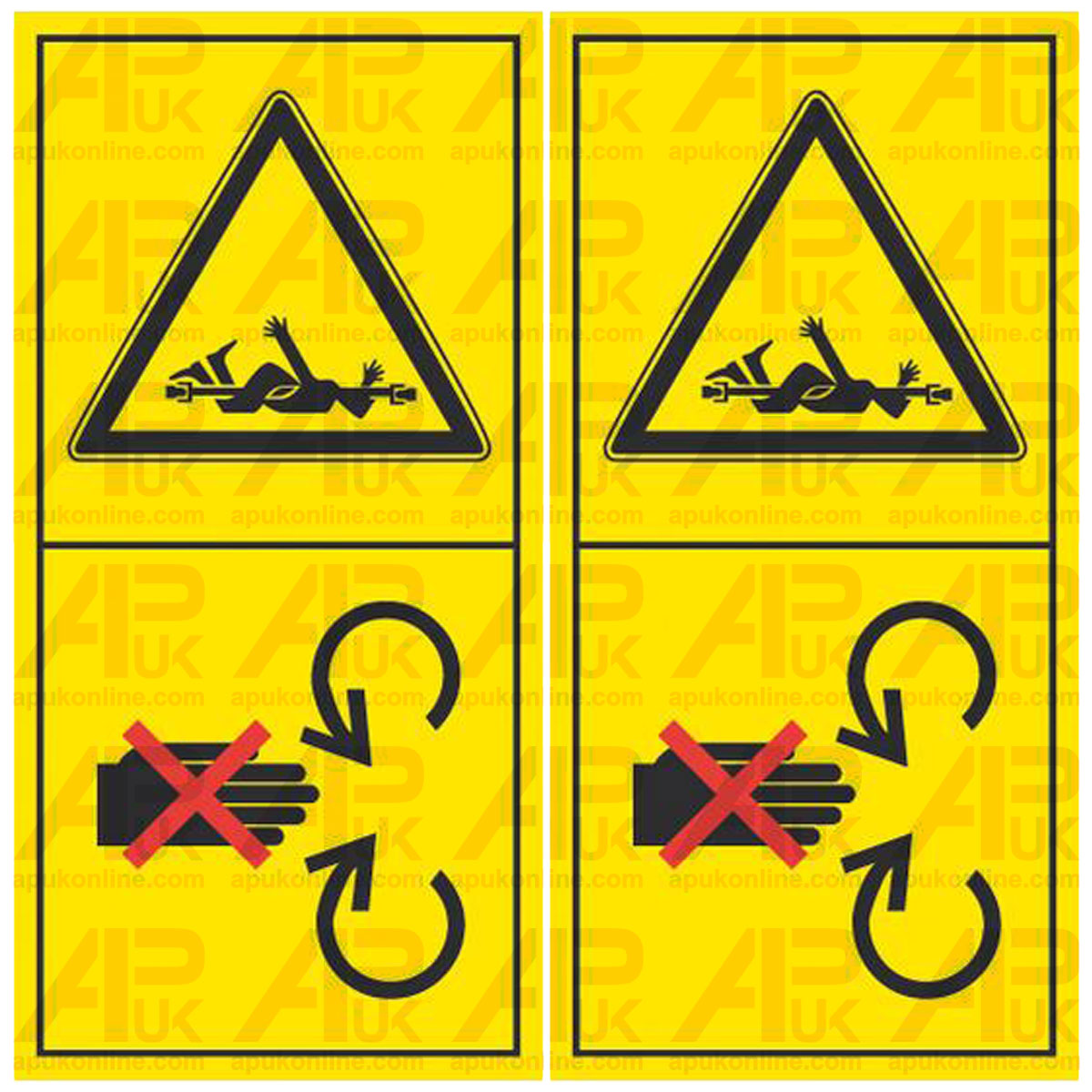 2x PTO Guard Safety Shield Warning Hazard Label for Kubota David Brown Tractor