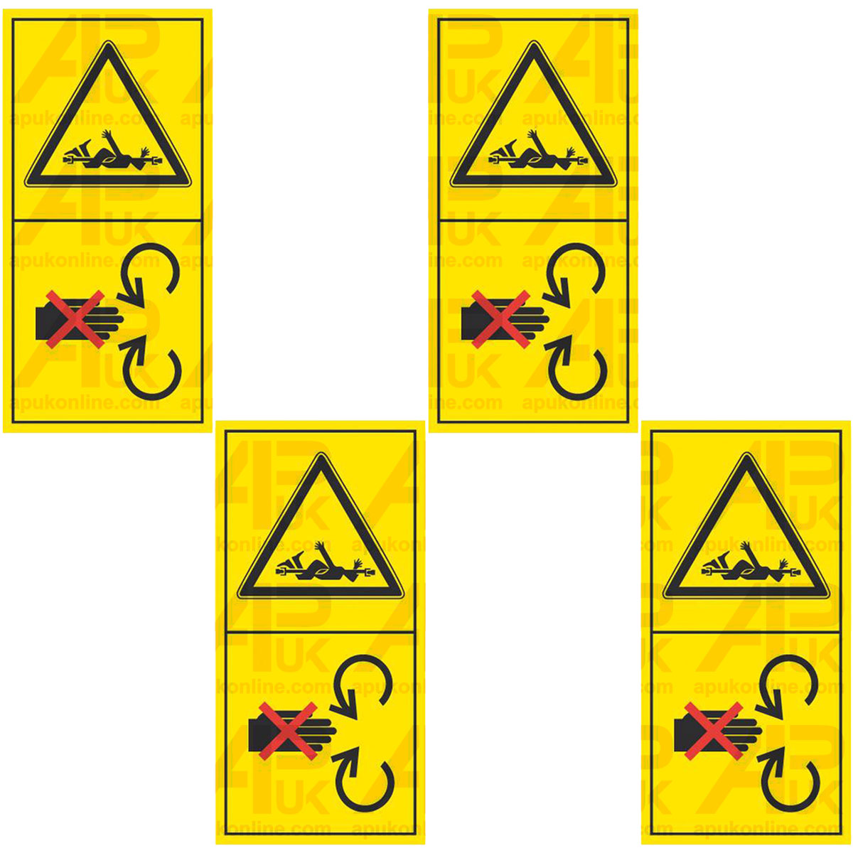 4x PTO Guard Safety Shield Warning Hazard Label for Deutz-Fahr Landini Tractor