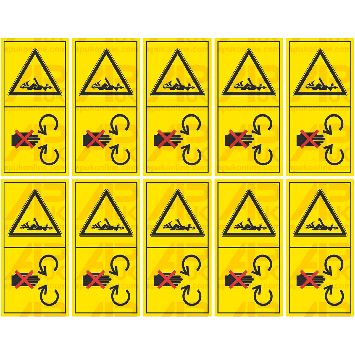 10x PTO Guard Safety Shield Warning Hazard Label for Allis Chalmers Tractor