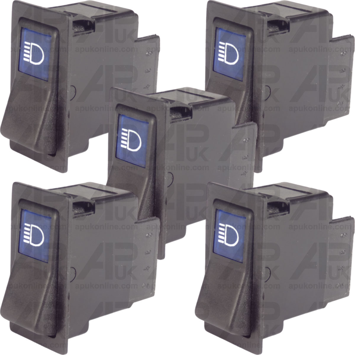 5x Main Beam Rocker Switch 2 Spade Pin for Case IH John Deere Leyland Tractor